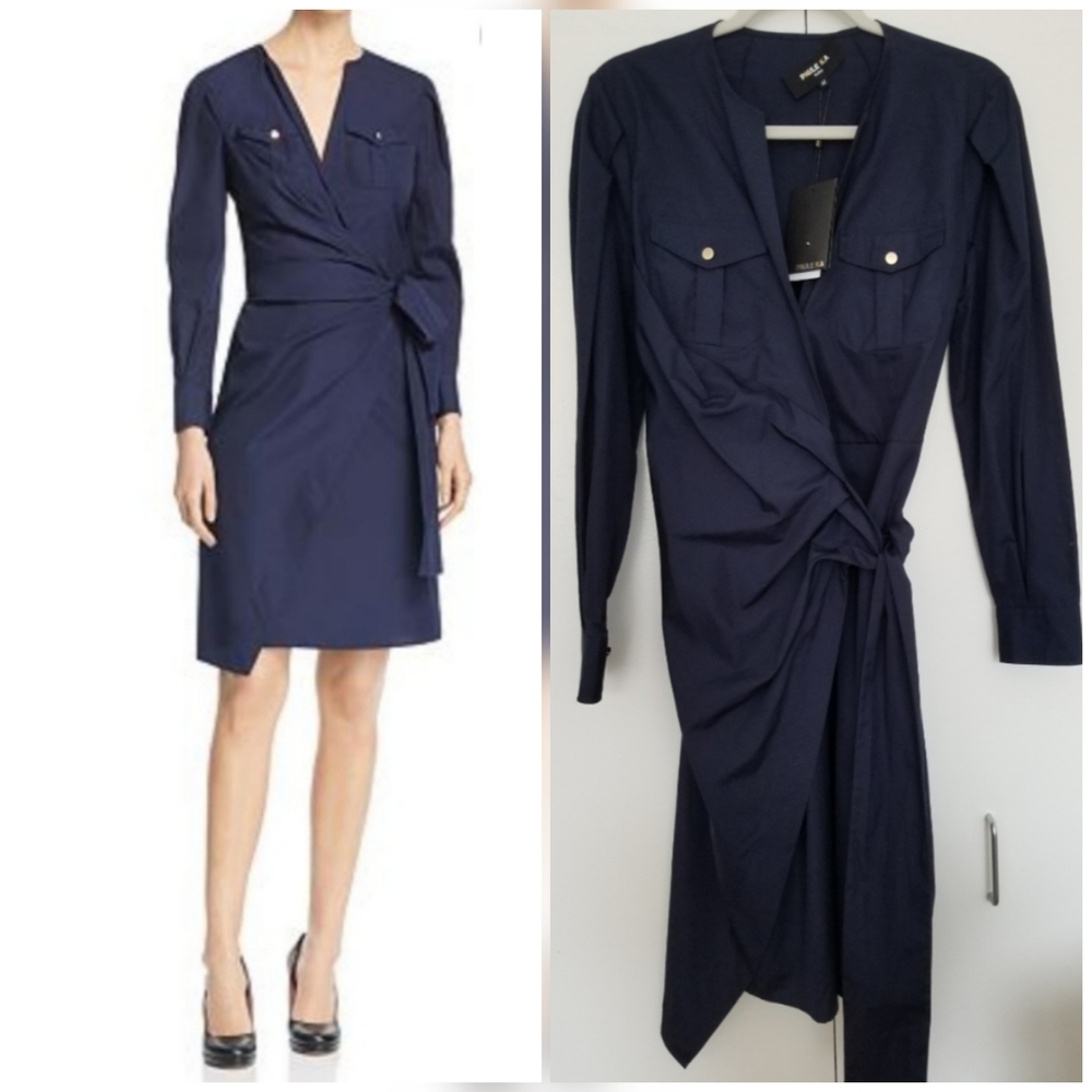 Paule KA Shirred Wrap Shirt Dress